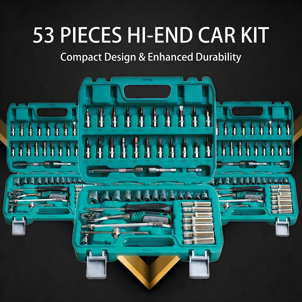 Mechanic Tool Kit Auto Repair Socket Set 1/4" 3/8" 1/2" Drive Ratchet Wrench Combination – 53 to 216-Piece Professional Grade Car Repair