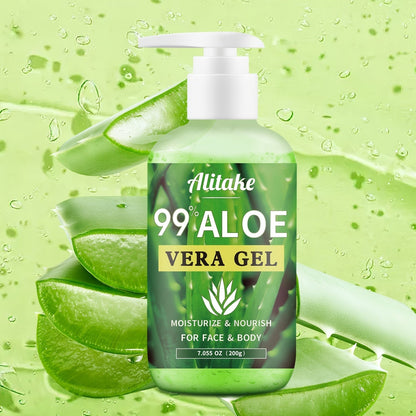 99% Pure Aloe Vera Gel 200ml / 7oz Fresh-Harvested Within 12 Hours for Bath Time, Home Spa and Personal Care