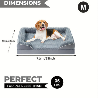 Orthopedic Dog Sofa Bed C-Shape Bolster – Washable Removable Cover, 3-Inch Thick Anti-Anxiety Plush, Nonskid Bottom for Extra Large Dogs
