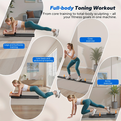 Multifunctional Ab Trainer Pilates Board – Detachable Anti-Slip Quiet Design, Portable Pilates Reformer for Core Workouts & Home Fitness