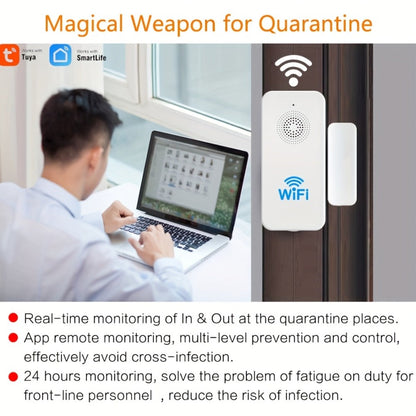 WiFi Door and Window Sensor 4-Pack, Tuya Smart Home Security Alarm System, No Hub Required, App Control