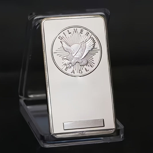 1oz Silver Eagle Statue 99% Pure Metal Collectible Figurine for Garden, Patio and Yard Use