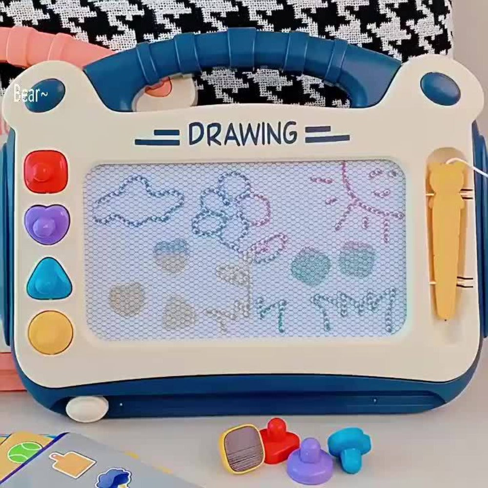 Kids Drawing Board Easel Upgraded with 4 Stamps & Paintbrush with the Listed Color, Size or Set Options for Everyday Use