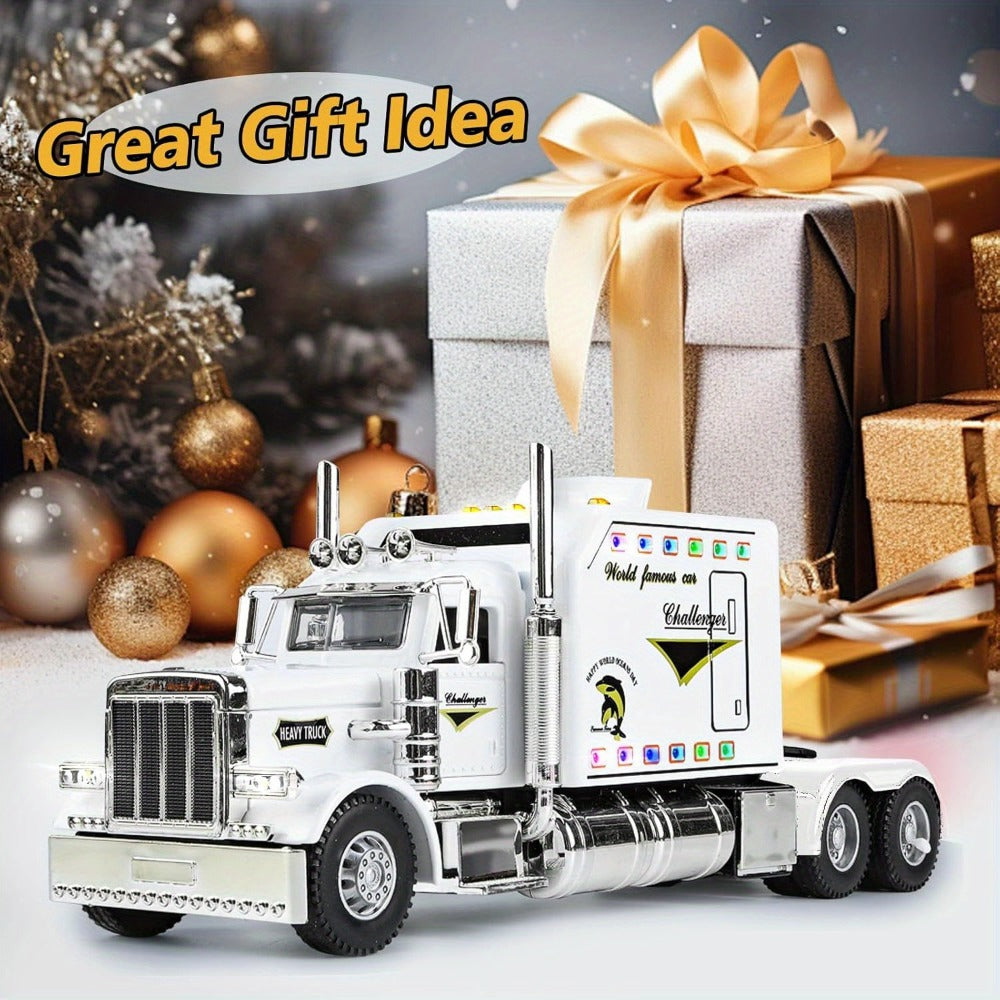 Semi Truck Toy 1:24 Scale Die-Cast Metal Pull-Back Alloy Semi-Trailer Truck with the Listed Color, Size or Set Options for Everyday Use