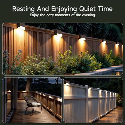 Solar Step Lights IP65 Waterproof – LED Deck Lights for Outdoor Stairs, Fence & Pathway, Auto On/Off Dusk to Dawn