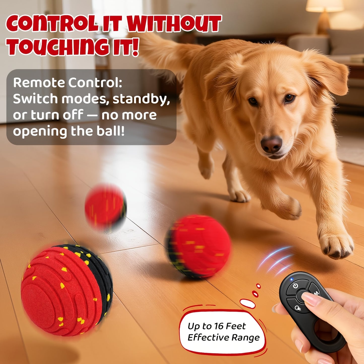 Remote-Controlled Interactive Dog Toy Ball – Self-Rolling Bouncing Ball for Small, Medium & Large Dogs | Indoor & Outdoor Use