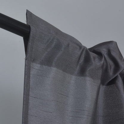 Three-Piece Faux Silk Window Curtain Set with Rod-Pocket Valance, Two 26 x 36-Inch Tiers and Eleven Colors
