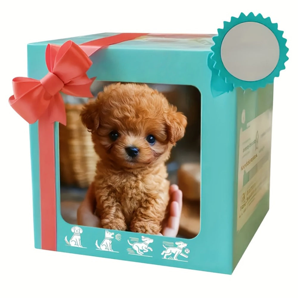 Simulation Puppy Robot Electric Interactive Dog Toy, Auto Walking, Barking & Tail Wagging, Plush Biomimetic Pet with Dog Bone Accessory