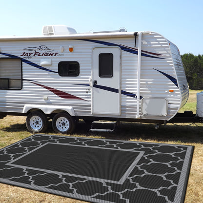 Outdoor Reversible Plastic Straw Rug for Patio Deck RV Camping – Waterproof UV-Resistant Lightweight Mat, Multiple Sizes & Colors