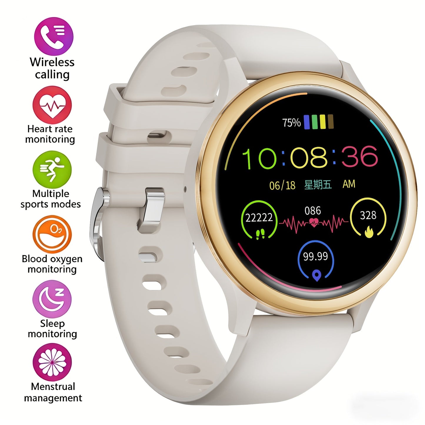 Flashlight Compass Outdoor Smartwatch for Men 100+ Sport Modes Sleep Monitor Pedometer Calorie Tracker for a Home Lash Beauty Routine