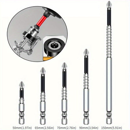 Nanwei K5 Magnetic Driver Bit Set with Hex Shanks, 50-150mm Lengths and 5- to 30-Piece Options
