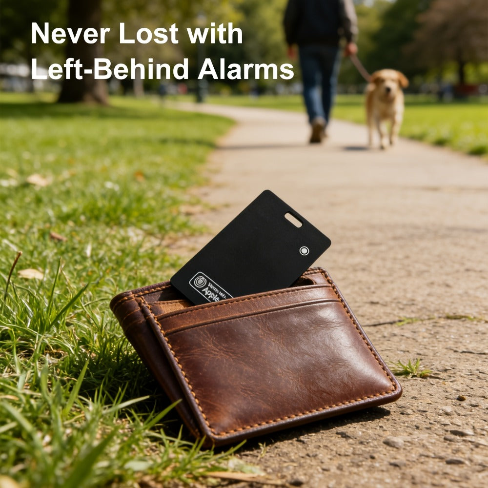 Ultra-Thin Rechargeable Apple Find My Wallet Tracker Card with Qi Wireless Charging and Built-In Ring Alert
