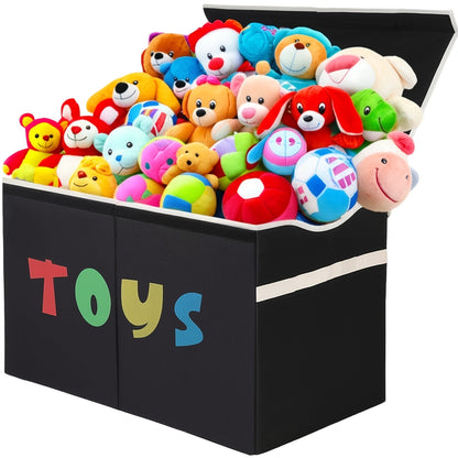 Extra Large Collapsible Kids Storage Chest with Lid, 31.7 Gal Toy Box Organizer Bins for Boys Girls Bedroom Nursery Living Room