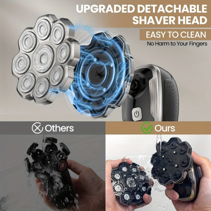 Electric Shaver 7D or 9D Rotary Head with Titanium Blades, LED Display, USB-C Charging and Set Options