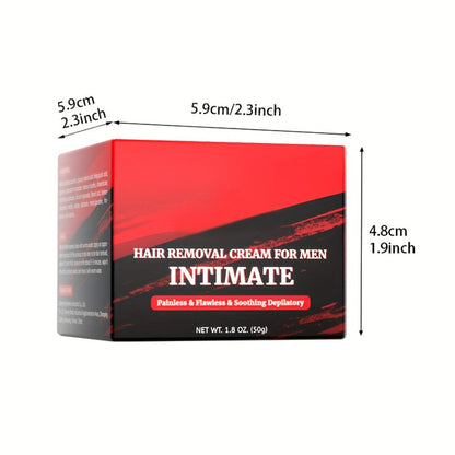Hair Removal Cream for Men 1.8 oz 50g – Painless Gentle Depilatory for Back Chest Body & Sensitive Areas, Fast-Acting Coarse Hair Dissolving