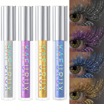 Colored Mascara Set 4pcs for Women – Vibrant Silver Blue Yellow Purple Curling Long-Lasting Formula, Highly Pigmented Bold Eye Makeup