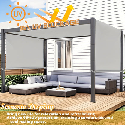 Pergola Canopy Replacement Retractable UV Block | Patio Shade Cover