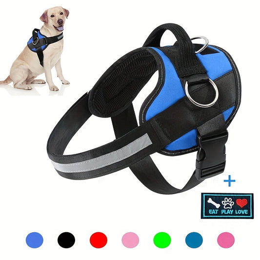 Breathable Reflective Dog Harness with Control Handle – Adjustable Outdoor Vest for Walking Running Hiking – XS to XXL