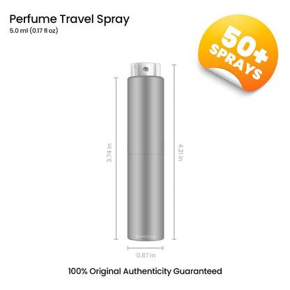 Perfume Travel Spray in 5ml Silver Atomizer with Black Opium Coffee, White-Flower and Vanilla Profile