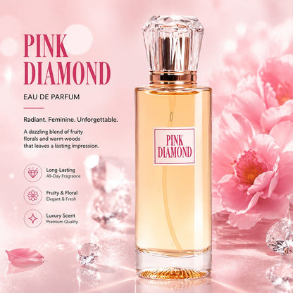 Pink Diamond Eau de Parfum Spray, 3.4 fl oz Bottle with Aldehyde, Lily and Orange Scent Notes
