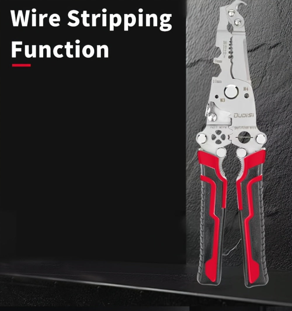 Folding Wire Stripper Multifunctional Pliers Crimping Cutter Tool for Electrician Cable DIY for Entryways, Bedrooms and Living Spaces