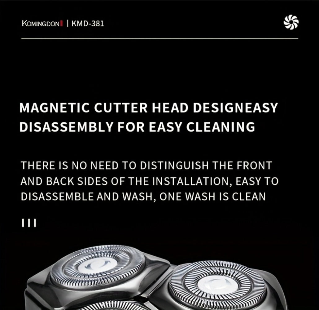 Rotary Shaver for Men 3-in-1 Cordless Rechargeable Electric Razor - Floating Head Wet Dry Shaver