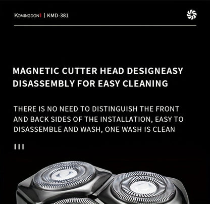 Rotary Shaver for Men 3-in-1 Cordless Rechargeable Electric Razor - Floating Head Wet Dry Shaver