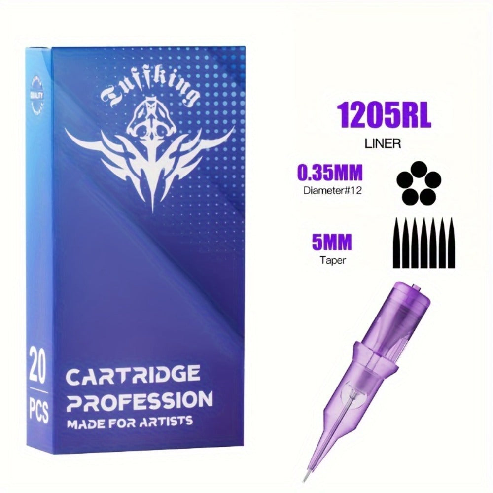 Disposable Tattoo Needles Mixed Size Sterilized RL RS M1 0.35mm, Safety Tattoo Needle Set for Tattoo Artists and Beginners