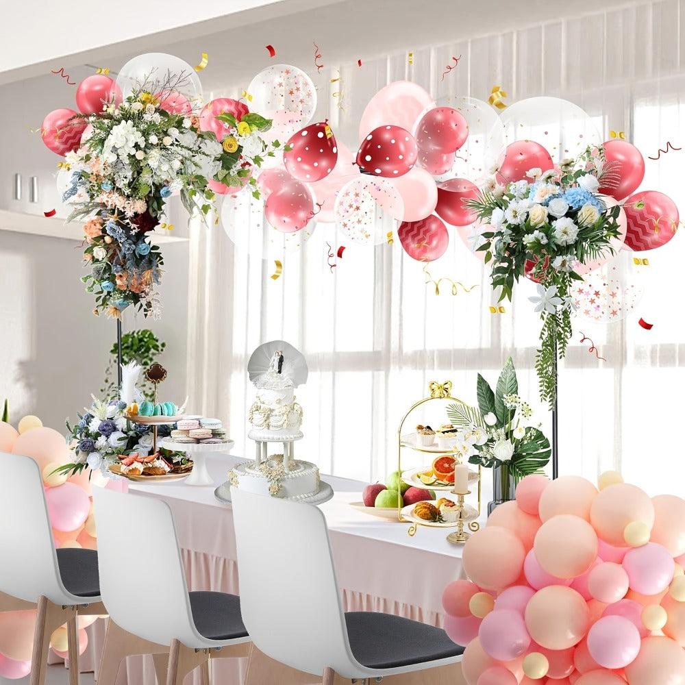 Table Balloon Arch Stand with Clamps & Adjustable Rod – Metal Backdrop Frame Kit for Wedding, Birthday, Baby Shower, Halloween