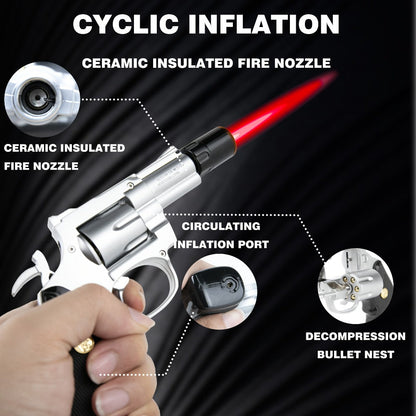 Windproof Butane Lighter with Adjustable Flame for Grilling, Camping and Outdoor Meals, with the Listed Configuration
