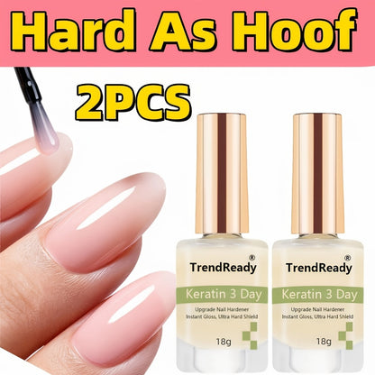 Colored Nail Hardener Set Pink White Yellow – Fast Drying 15ml Nail Strengthener for Weak Splitting Brittle