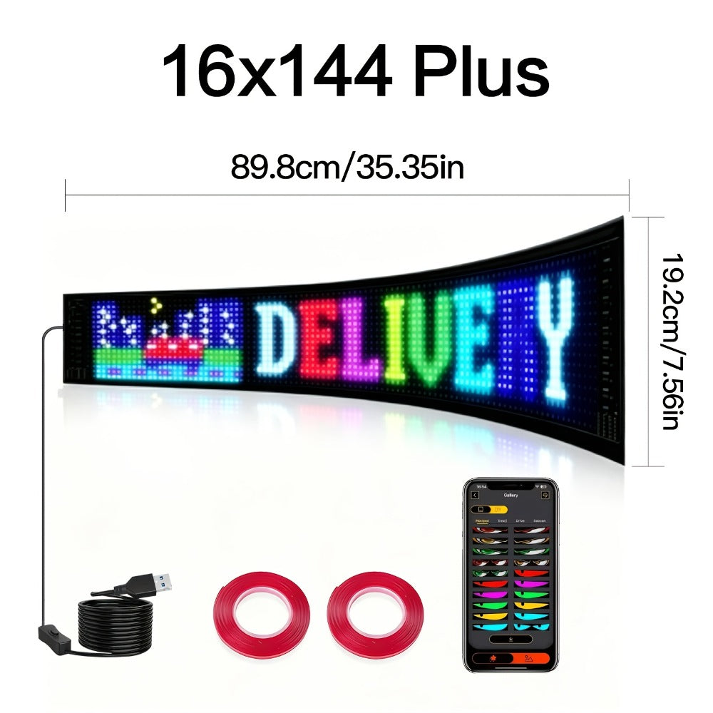 Programmable LED Sign Large Flexible Matrix Panel, App-Controlled Text & Animation, Music Rhythm Display