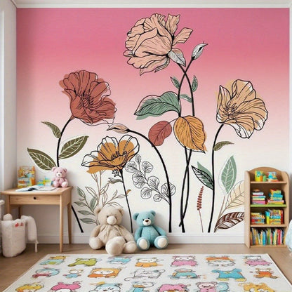Bohemian Floral Wall Decals Self-Adhesive Wildflower Stickers for Living Room Bedroom TV Wall Art Decor