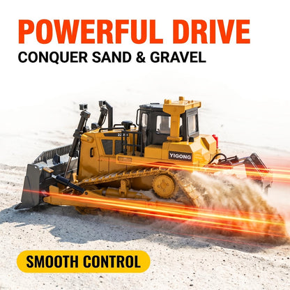 RC Engineering Vehicle Set 11-Channel 2.4GHz, 2-in-1 & 4-in-1 Remote Control Excavator Dump Truck Bulldozer