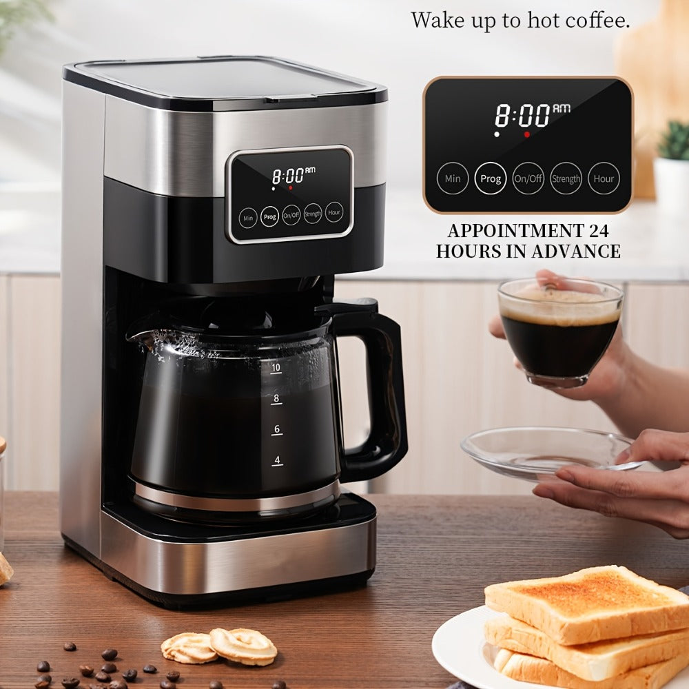 Programmable Drip Coffee Maker 10-Cup Touchscreen Pause and Serve Stainless Steel Carafe for Home Cooking, Dining and Outdoor Meals