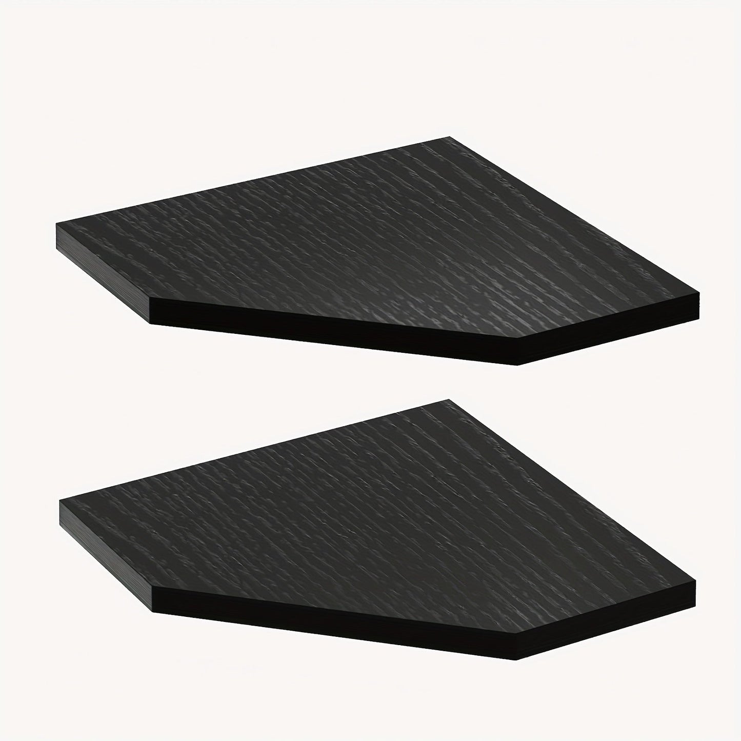 Corner Wall Shelf Set with 13.9-Inch Front Edge, Brown, Black or White Finish and 2, 4 or 6 Pieces