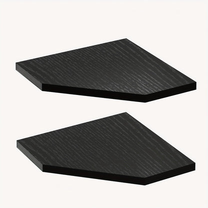 Corner Wall Shelf Set with 13.9-Inch Front Edge, Brown, Black or White Finish and 2, 4 or 6 Pieces