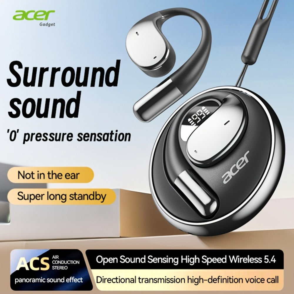 Acer TWS In-Ear Earbuds Noise Canceling Touch Control Sports Wireless Headphones Long for Bedside Audio, Alarms and Room Entertainment
