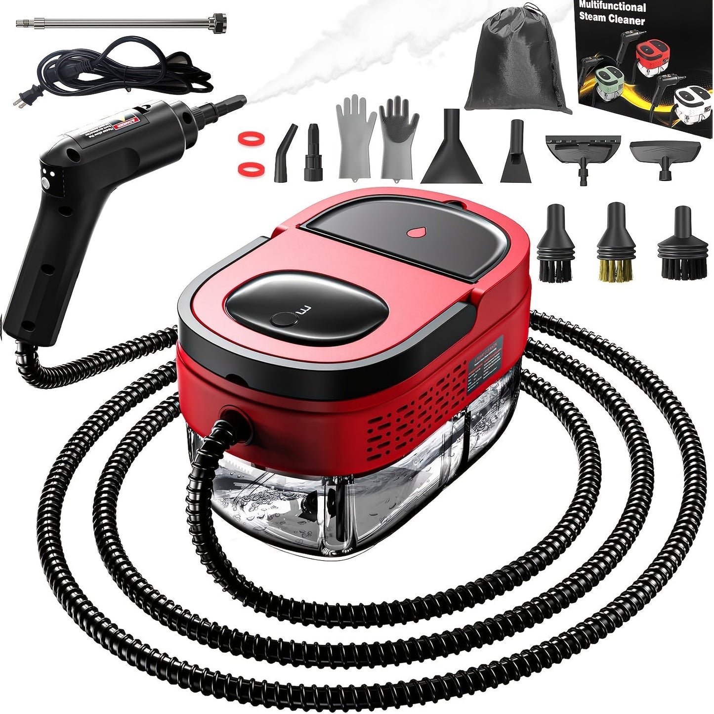 Steam Cleaner 1500W 1.6L Tank Model with 3-Level Hand Control, 221°F Steam and Multi-Tool Kit