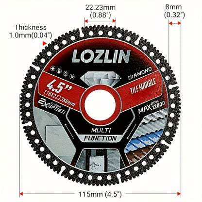 Diamond Tile Saw Blade 4.5 Inch Ultra Thin 3 Pack Precision Cutting for Tile Porcelain Marble for Entryways, Bedrooms and Living Spaces