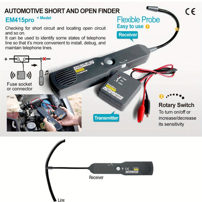 EM415PRO Automotive Circuit Tracer & Short Circuit Detector – Open Circuit Finder, Wire Tracer Tool for Car Electrical Fault Diagnosis