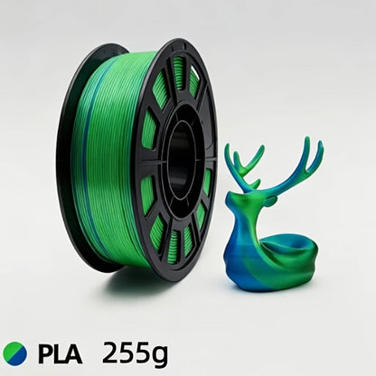 Gradient Rainbow PLA Filament 1.75mm 32 Colors, Shiny Multicolor Fast Color-Changing 250g Spool for FDM 3D Printers