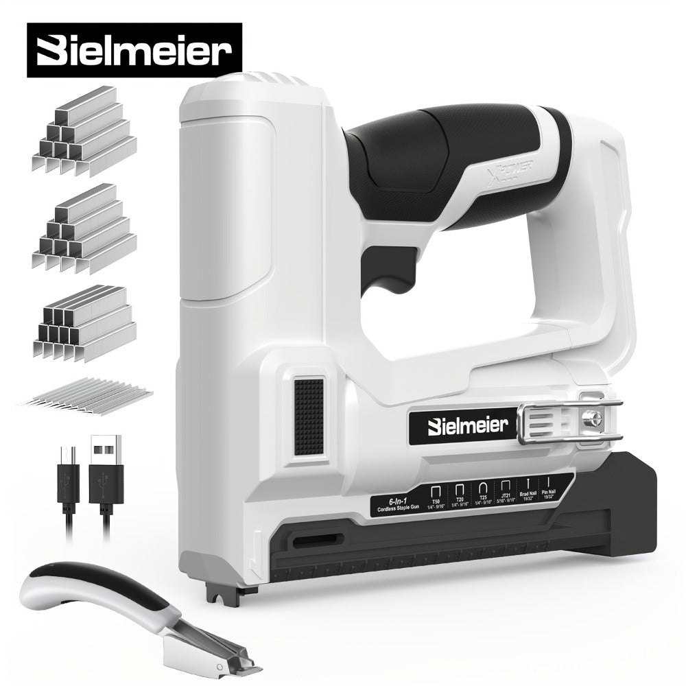 Cordless Stapler Brad Nailer 2-in-1 4V / 20V No Compressor, with Battery, Charger & 1600pcs Nails & Staples