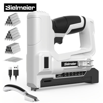 Cordless Stapler Brad Nailer 2-in-1 4V / 20V No Compressor, with Battery, Charger & 1600pcs Nails & Staples