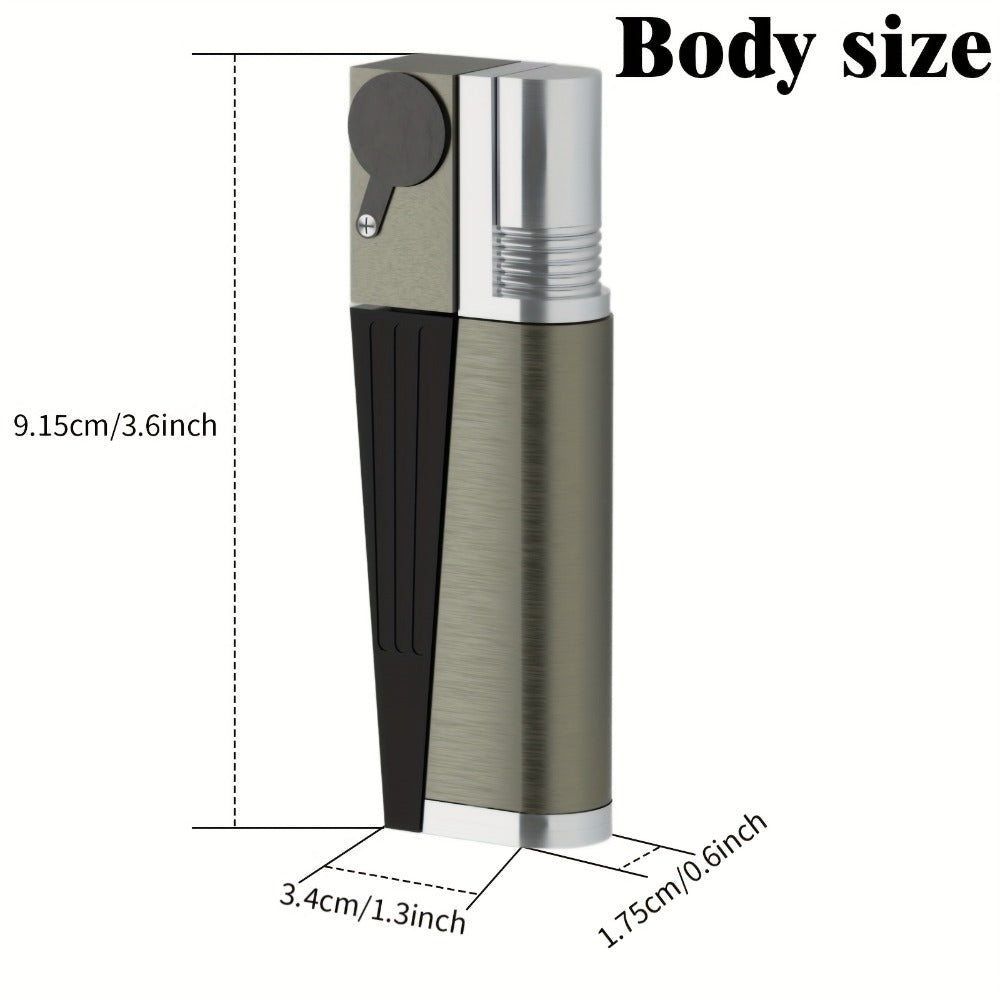 Folding Pipe Lighter Refillable 2-in-1 with Adjustable Flame, Metal-Crafted Durable Design, Gift Box Included