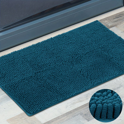 Chenille Doormat Absorbent Non-Slip Washable Indoor Outdoor Mat – Soft Shaggy Entryway Rug for Muddy Paws