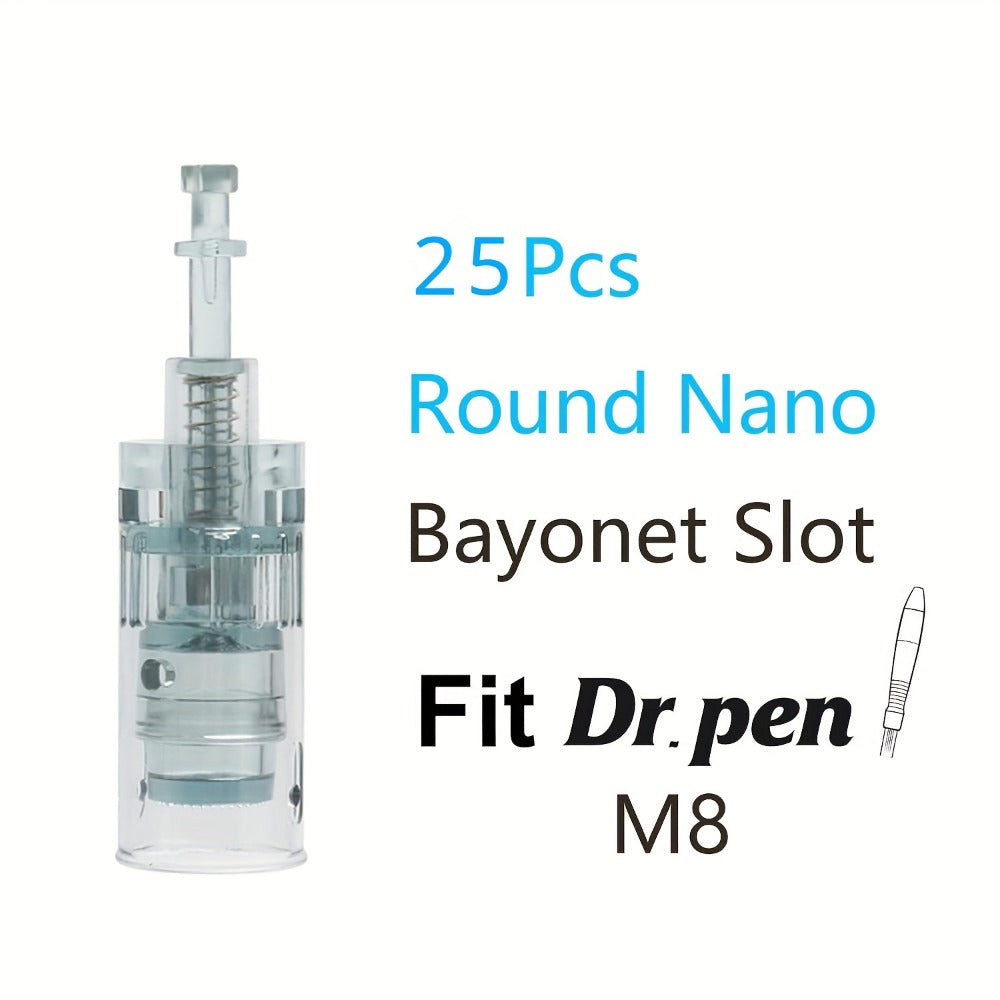 Dr. Pen M8 Replacement Cartridges 25Pcs - 16/36 Pins & Round Nano for Entryways, Bedrooms and Living Spaces