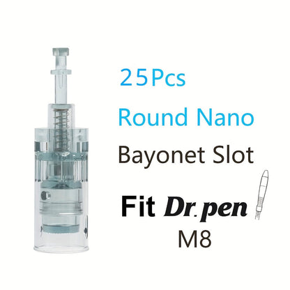 Dr. Pen M8 Replacement Cartridges 25Pcs - 16/36 Pins & Round Nano for Entryways, Bedrooms and Living Spaces