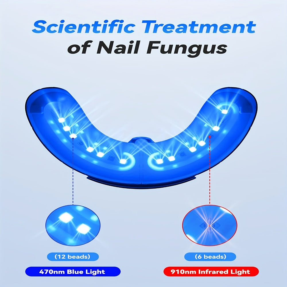 Nail Fungus Laser Treatment Device FDA Cleared - Blue Light 470nm & Infrared 910nm, 3/5/10 Min Timer