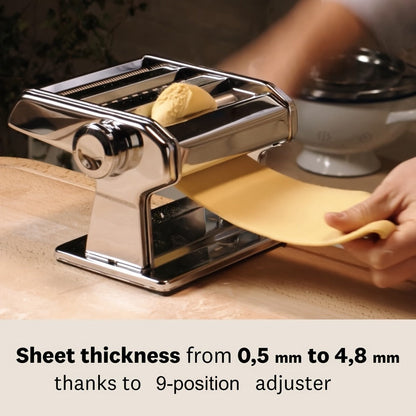 Pasta Maker Machine Manual 9 Adjustable Thickness Settings Stainless Steel Pasta & Noodle for Home Cooking, Dining and Outdoor Meals